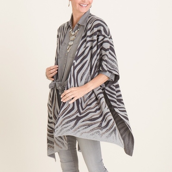 Chico’s Zebra Print Ruana Wrap - Picture 4 of 4